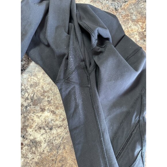 Lululemon Athletica Mesh Cut Leggings Details Woman’s Size 6 Black Logo B2 - Picture 4 of 6